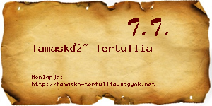 Tamaskó Tertullia névjegykártya